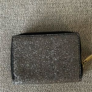 Fossil Sofia Woman’s Wallet, Glitter and Black Leather.